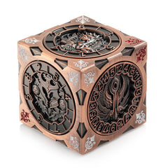 DNDND Spinner Dice Cube top view highlights its compact 3.5 cm design for quick spins.