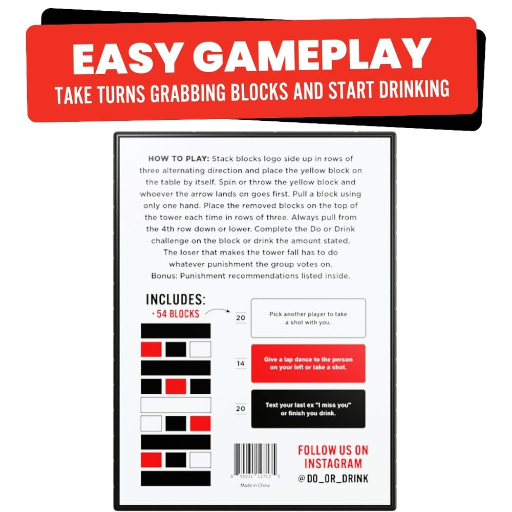 Do or Drink Blackout Tower punishments add playful consequences to the night.