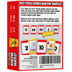 Do You Even Know Math? action cards changing pace creates exciting rounds.