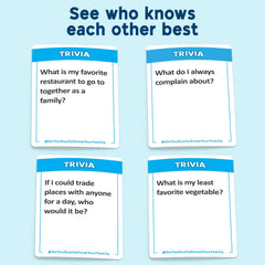 DO YOU REALLY KNOW YOUR FAMILY? cards closeup - colorful prompts fuel memorable moments.