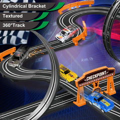 Dobindrich slot car track 360-degree loop creates high-speed, gravity-defying moves.