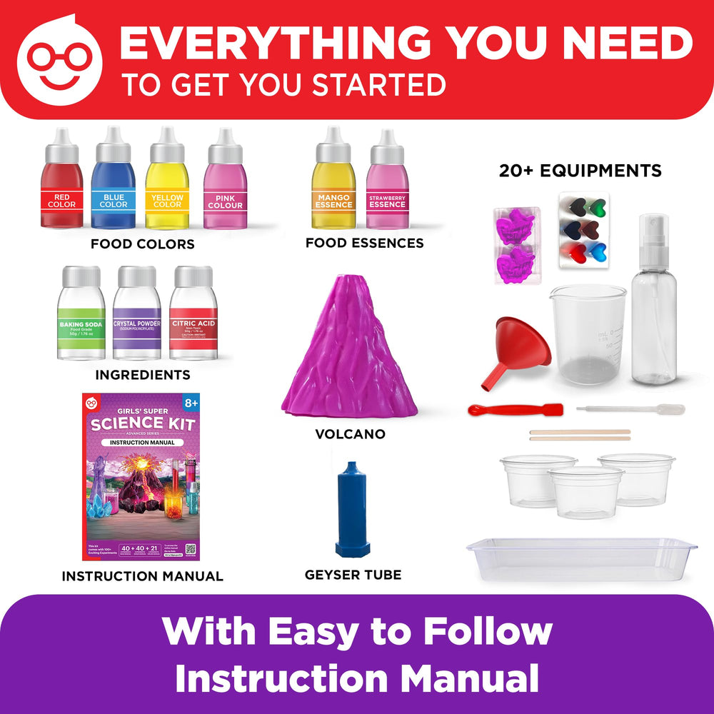 Doctor Jupiter Girls' Super Science Kit instruction guide with clear steps for kids.