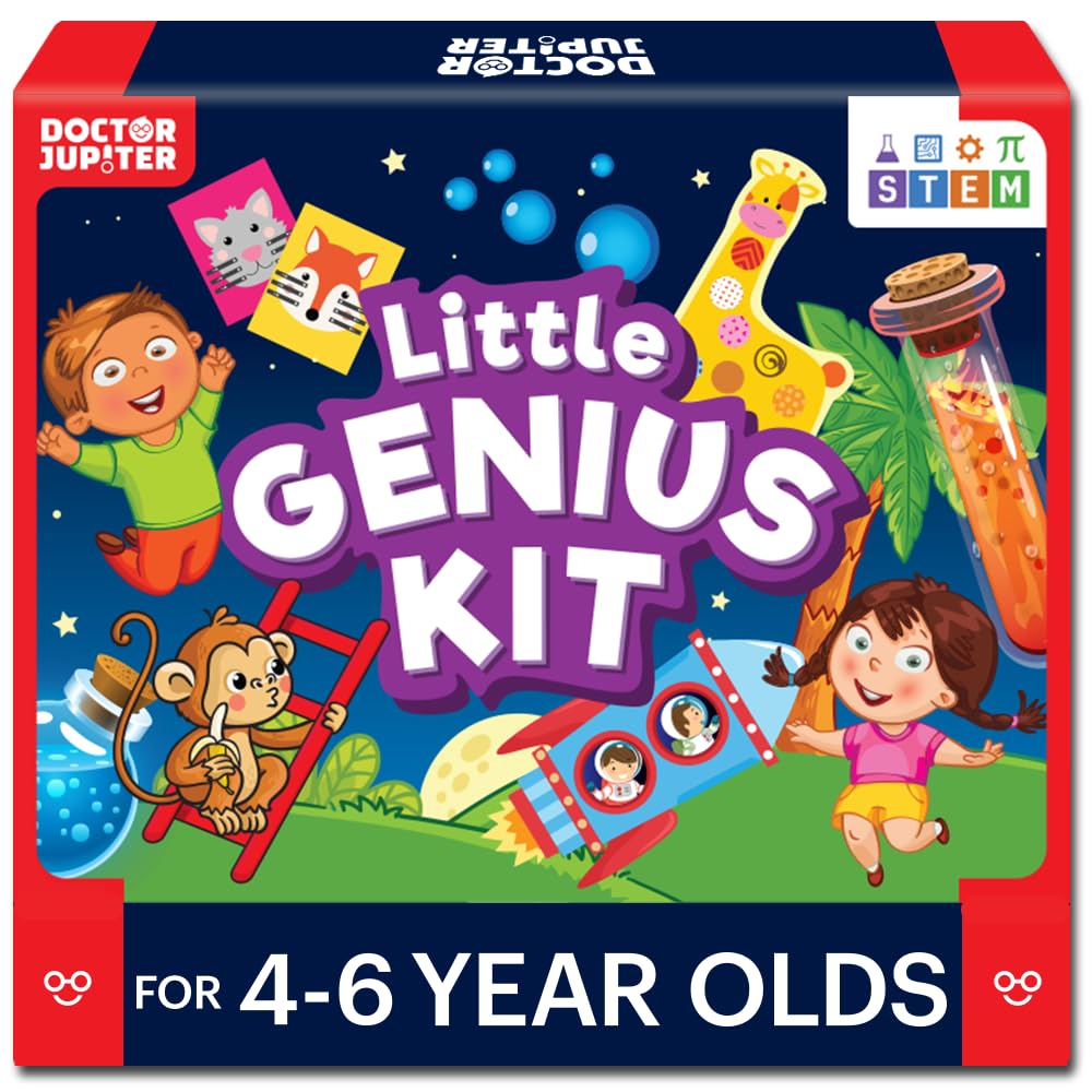 Doctor Jupiter Little Genius Kit cover showing vibrant learning tools for curious kids growth.