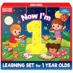 Doctor Jupiter Now I Am 1 board book inspiring early vocabulary through colorful illustrations.
