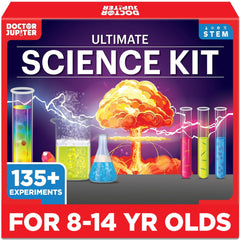 Doctor Jupiter Ultimate Science Kit color-change demonstration for curious kids exploring reactions.