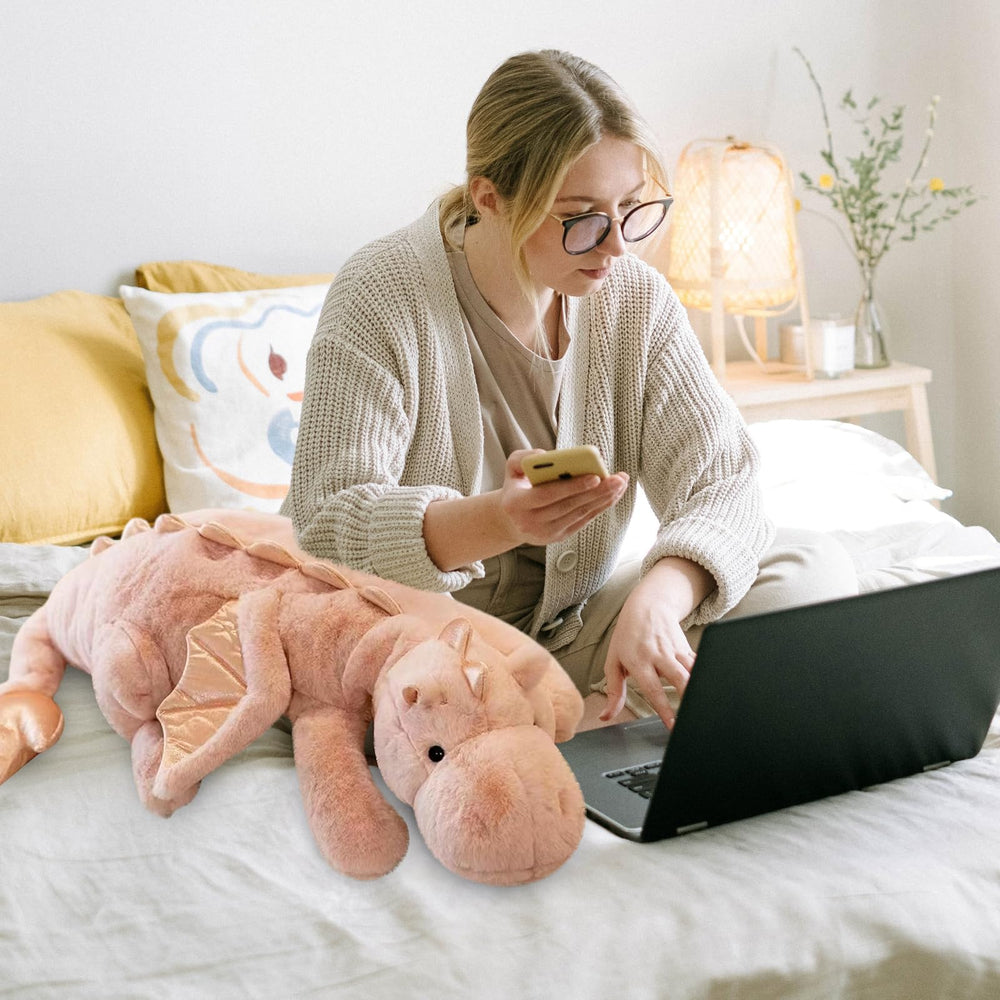 Dodhse dinosaur pillow toy pink perfect for bedroom décor.