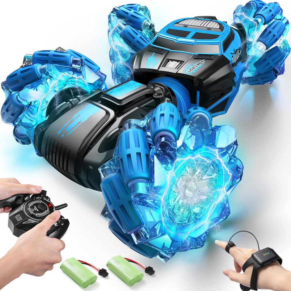 DoDoeleph gesture-sensing RC stunt car enables hands-free steering with motion control.
