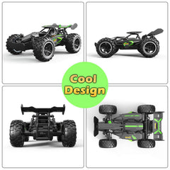 DoDoMagxanadu RC truck side view highlights sturdy wheel design for rough terrain.