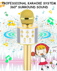 Dodosky gold mic delivering lively echo for mini home KTV experience