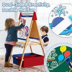 Doerpuz easel includes accessories and storage for organized art time