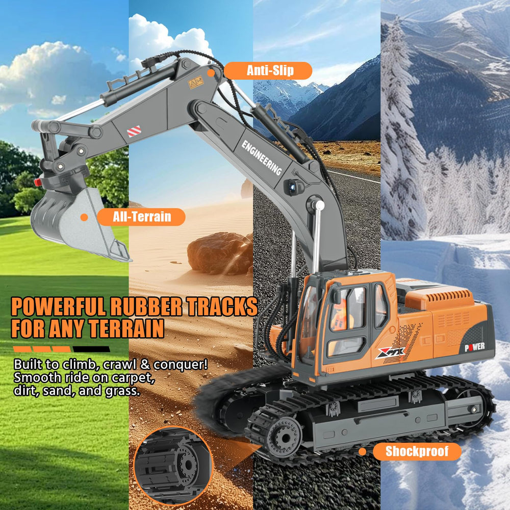 Dogern RC Excavator Toy with drill attachment for simulated drilling