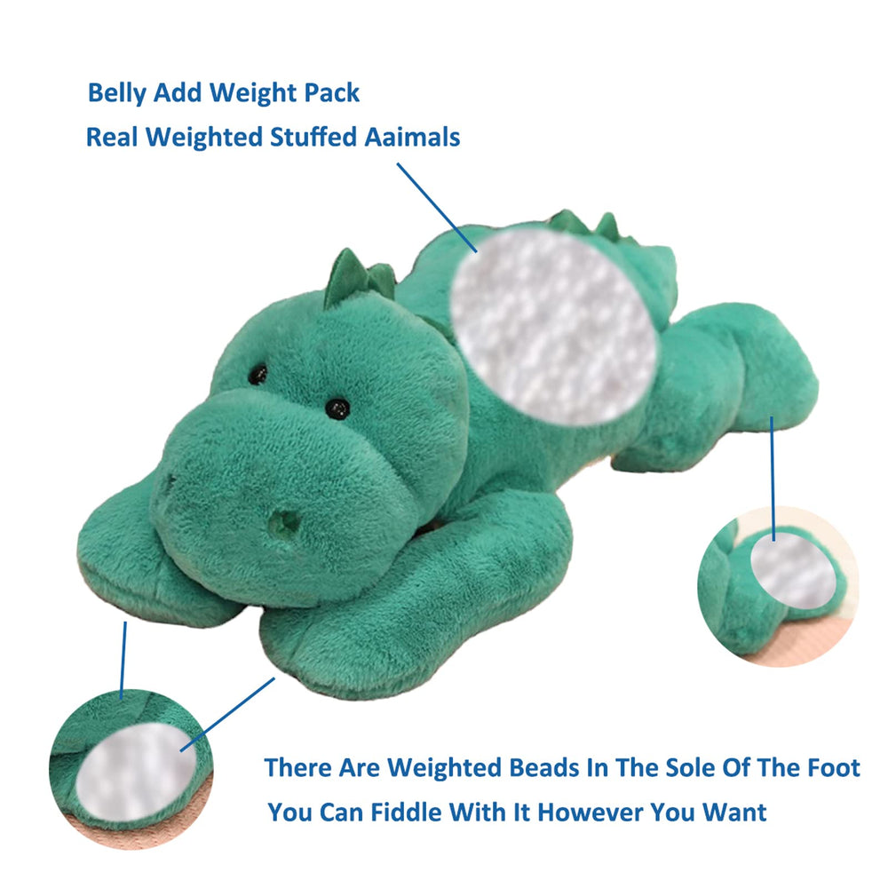 Doireum weighted dinosaur plush face closeup shows soft fur for cozy snuggles.