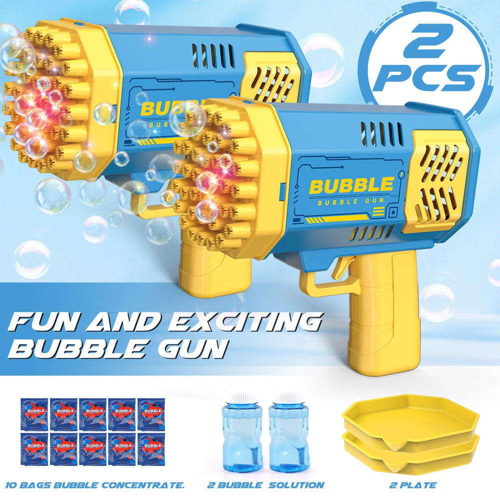 Dolanus 40-hole bubble gun lights up for exciting visual bubbles and events.
