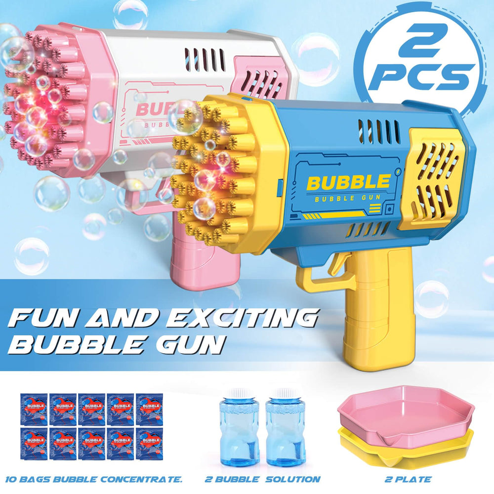 Dolanus bubble gun with 40-hole light-up design creates magical bubbles.