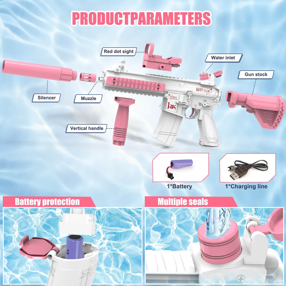 Dolanus Electric Water Gun ready for kids ages 8 and up during outdoor play.