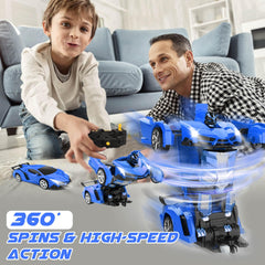 Dolanus remote control car performing dynamic 360° spins and stunts.