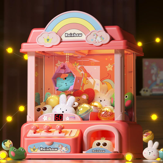 DOLIVE Claw Machine rainbow arc draws kids to interactive play and gifting moments.