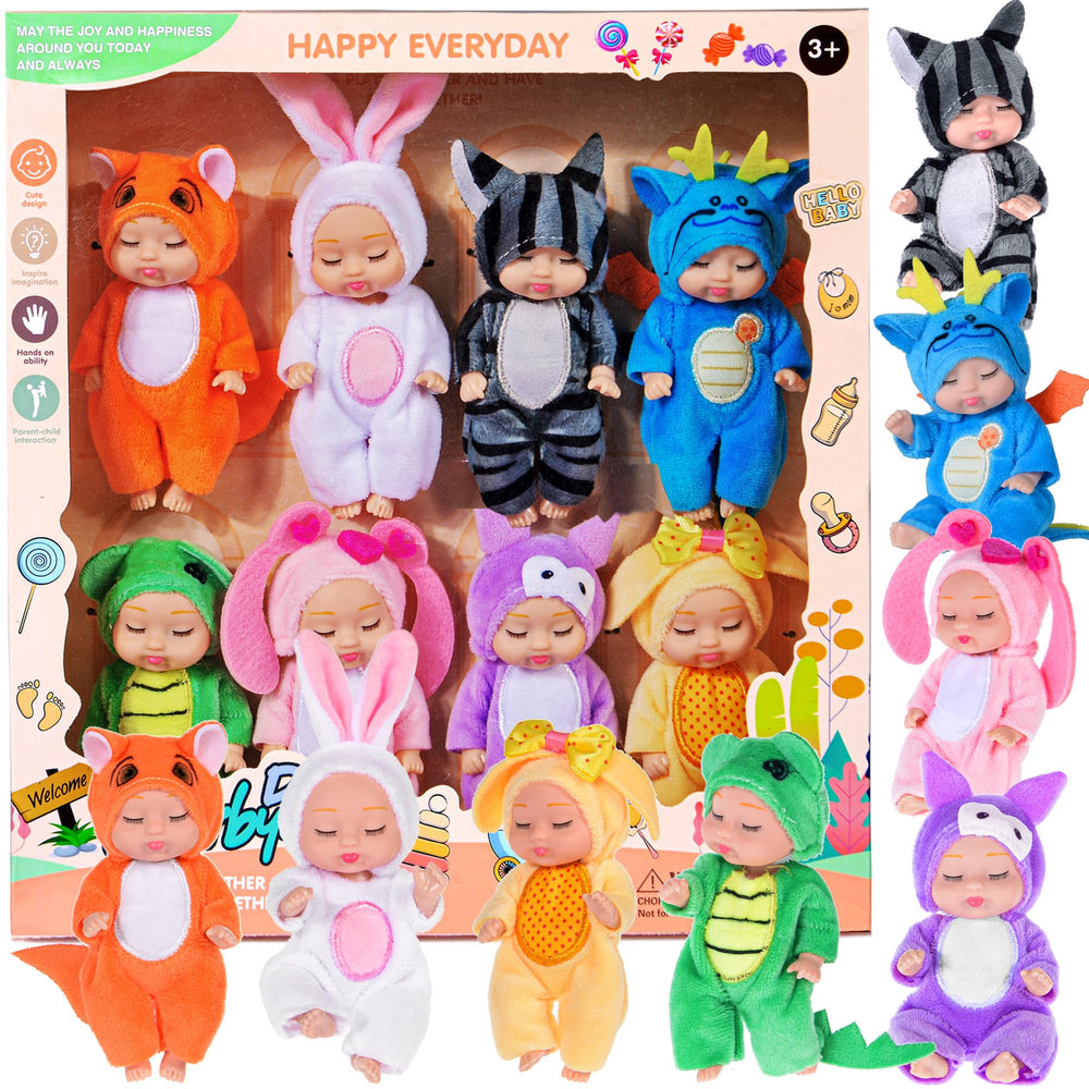 Dollbie 4-inch bunny doll for imaginative play and easy cleaning.