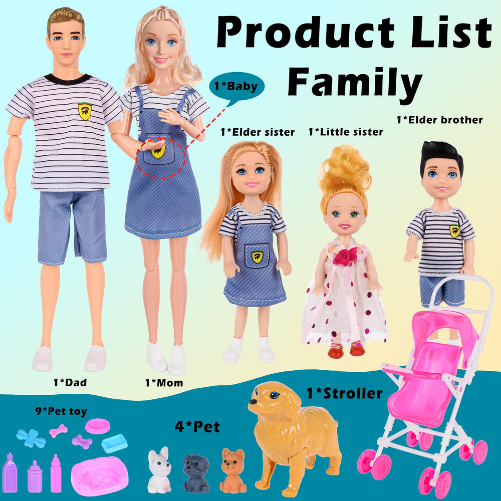 Dollbie Dolls Family Playset: dad doll for family role-play and bonding pretend adventures.