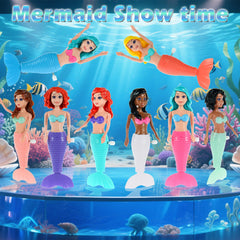 Dollbie mermaid set shown as pool party favors enhancing celebration
