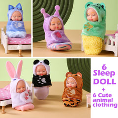 Dollbie romi mini doll with sleeping bag for imaginative adventures.