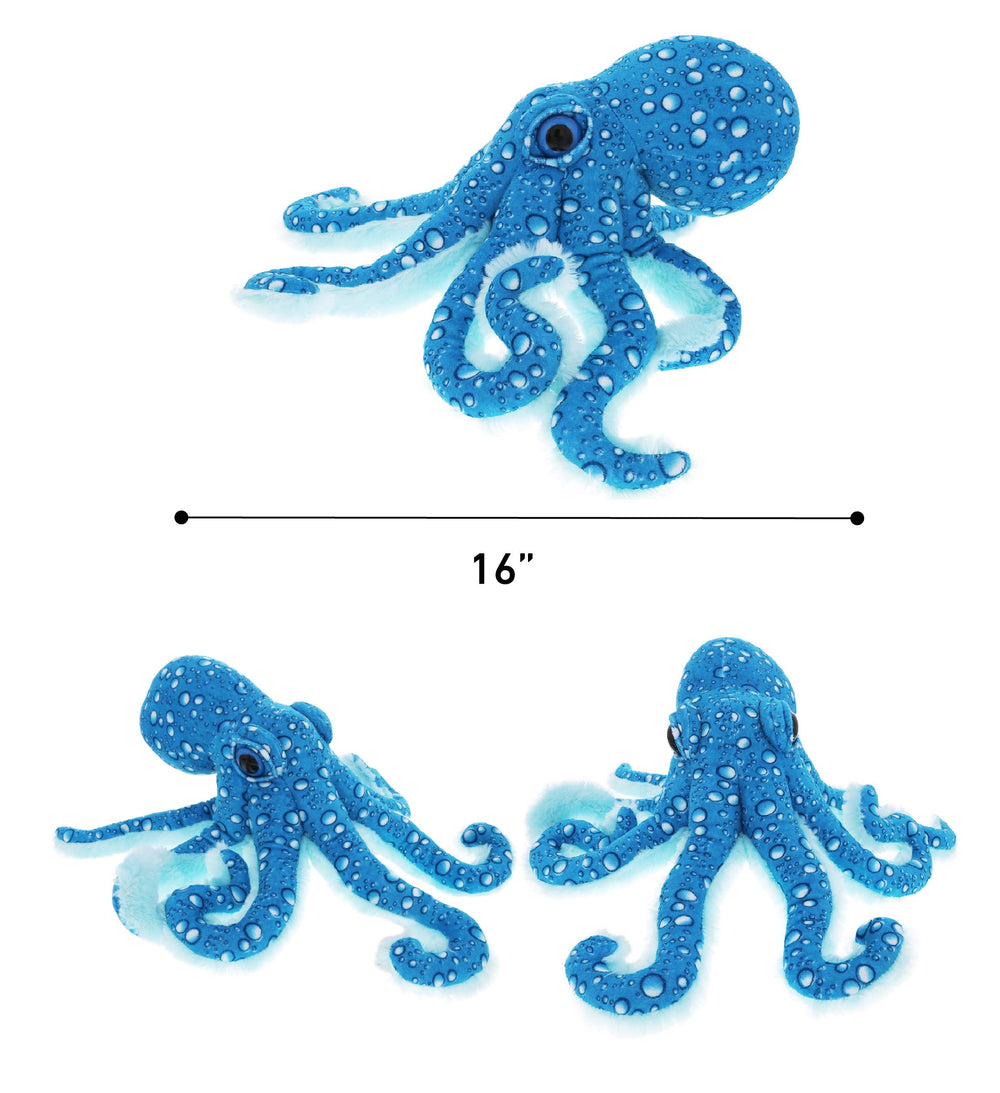 DolliBu blue octopus plush long tentacles for storytelling play