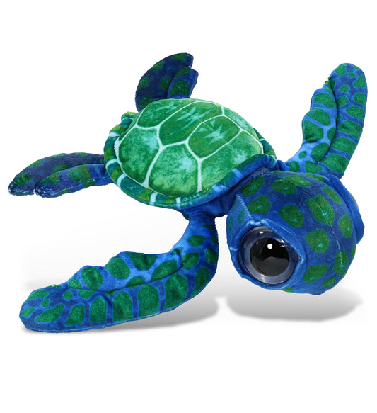 DolliBu blue sea turtle plush full body for cuddly hugs and nap-time comfort