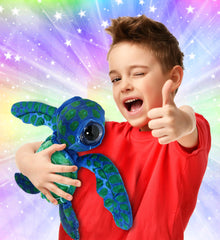 DolliBu sea turtle plush shell detail highlights realistic features for display and learning