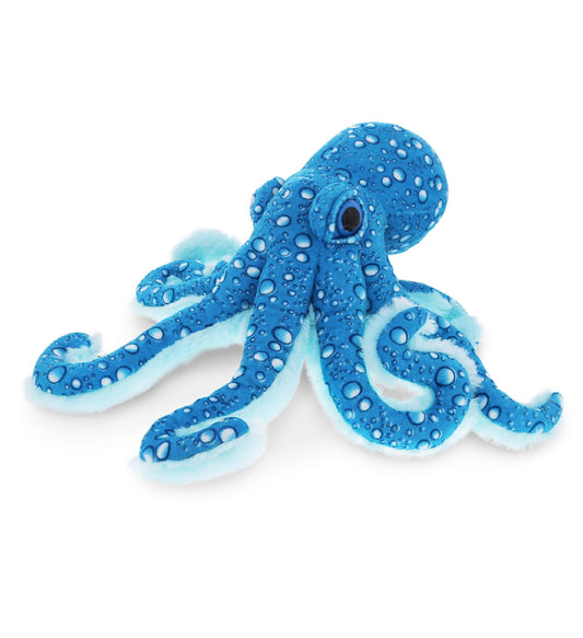 DolliBu large blue octopus plush for cuddling and sensory play