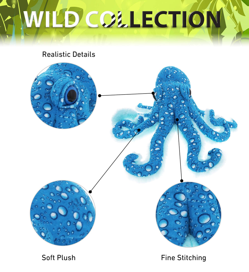 DolliBu Wild Collection octopus plush eyes and tentacles detail
