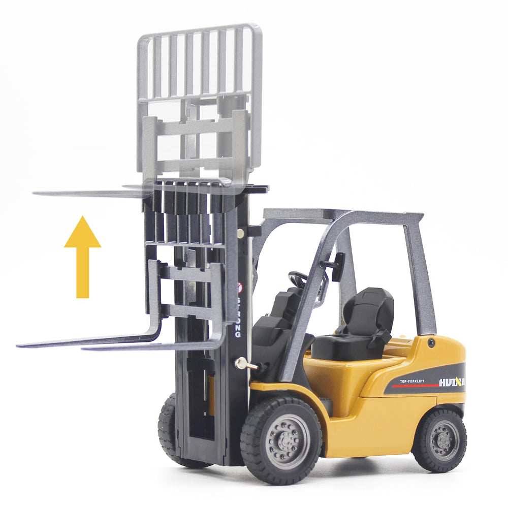 Dollox forklift rear view captures realistic silhouette for shelving.