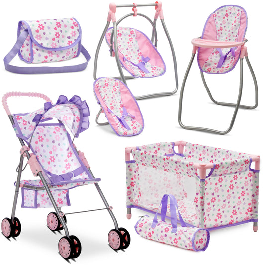 Dolls To Play 3in1 convertible seat stroller enables versatile pretend scenarios.