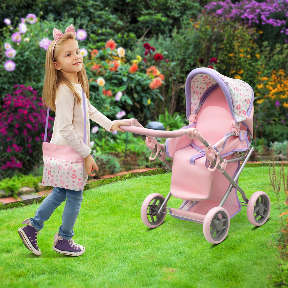 Dolls To Play adjustable handle up to 25 inches for comfortable pushing.