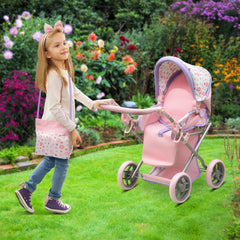 Dolls To Play adjustable handle up to 25 inches for comfortable pushing.