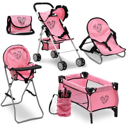 Dolls To Play baby doll stroller for mobile pretend play and nurturing moments.