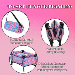 Dolls To Play blue floral diaper bag, organized storage on the go.
