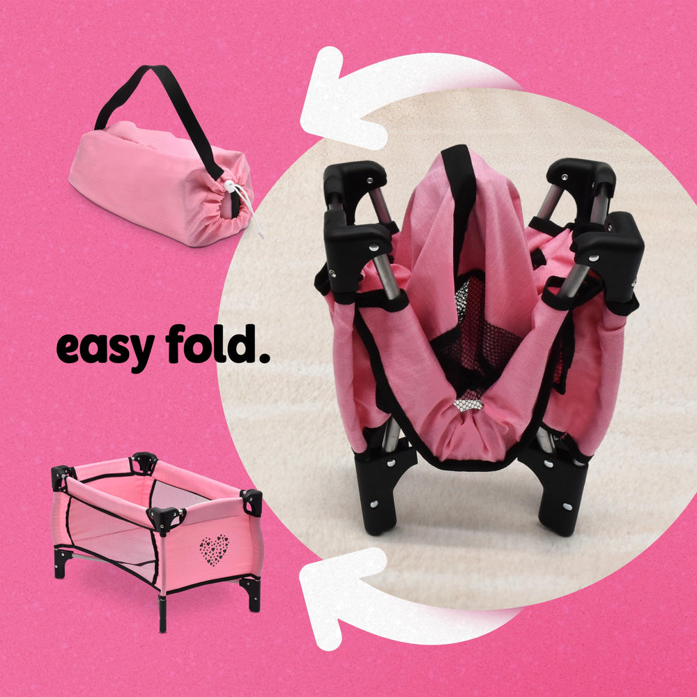 Dolls To Play diaper bag keeps essentials organized during outings.