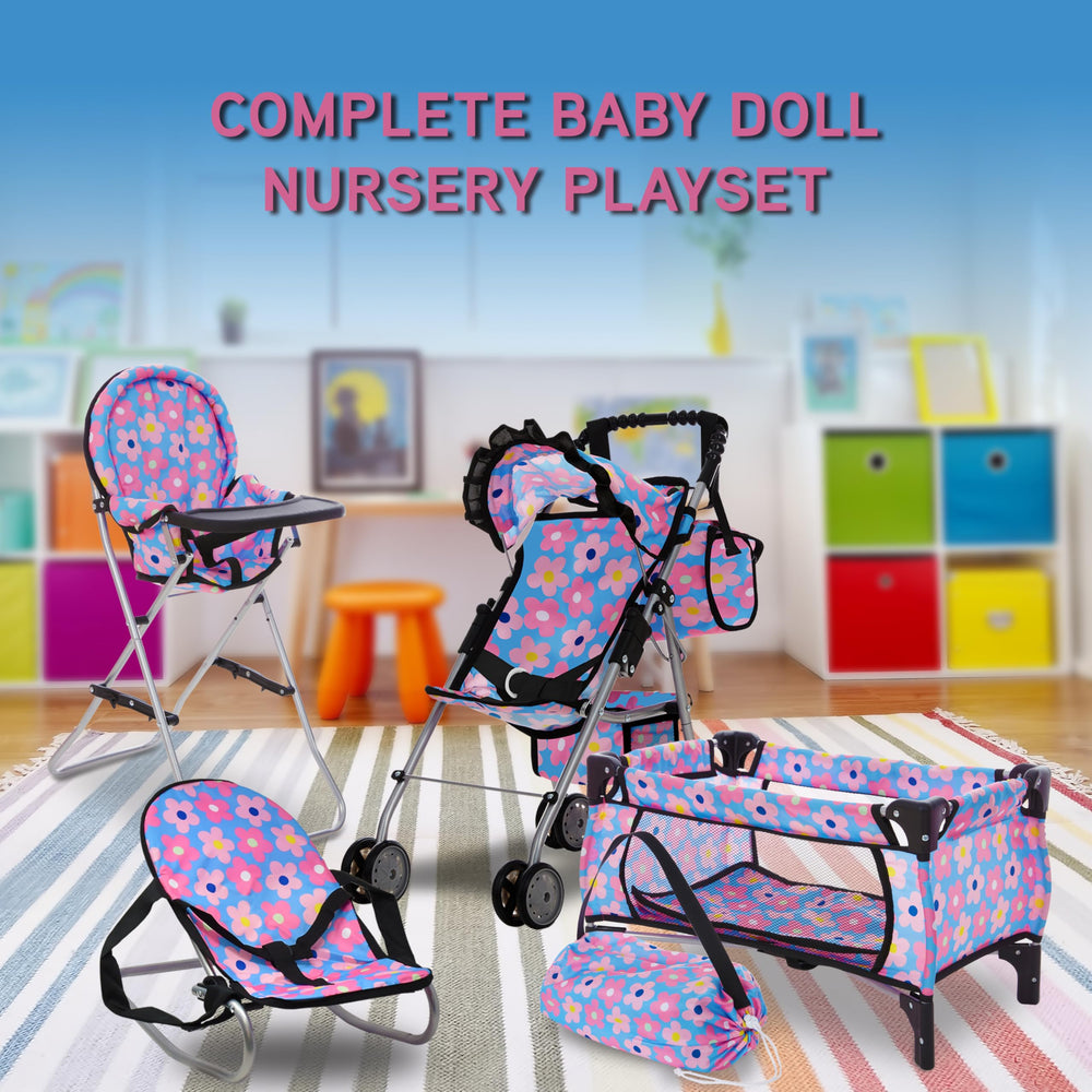 Dolls To Play doll bed blue, quick assembly for cozy naptime storytelling.