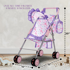 Dolls To Play doll stroller with safety straps for secure outings.