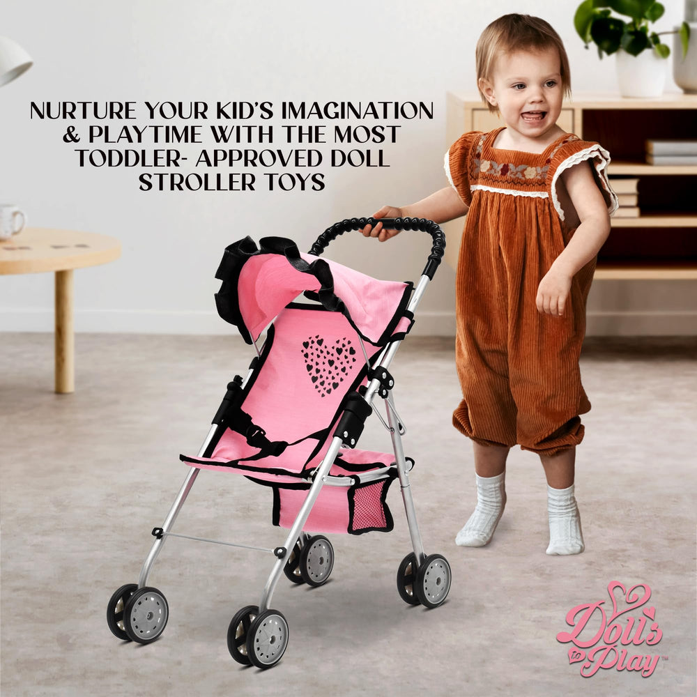 Dolls To Play four-wheel mobility supports smooth indoor and outdoor strolling