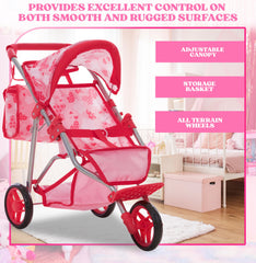 Dolls To Play pink diaper bag adds realistic detail.