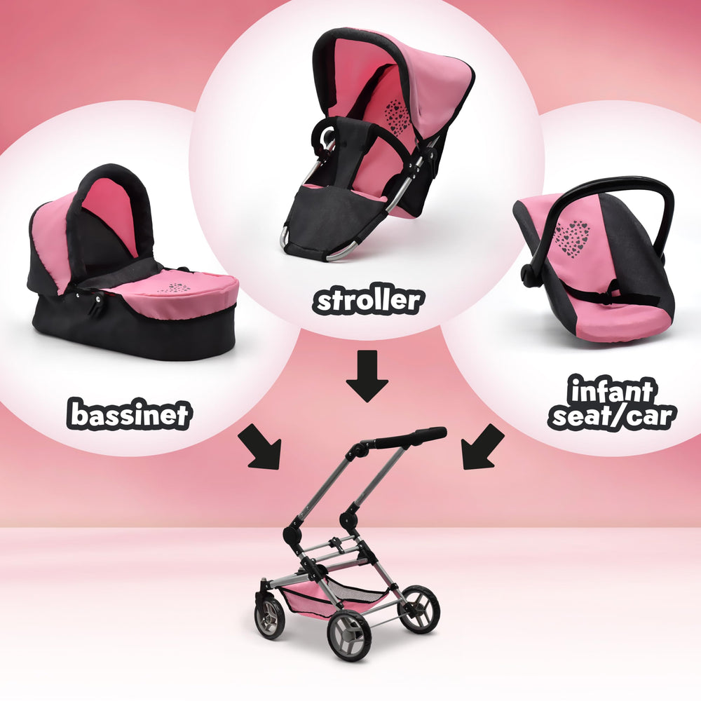 Dolls To Play swiveling wheels enable smooth maneuvers during playtime.