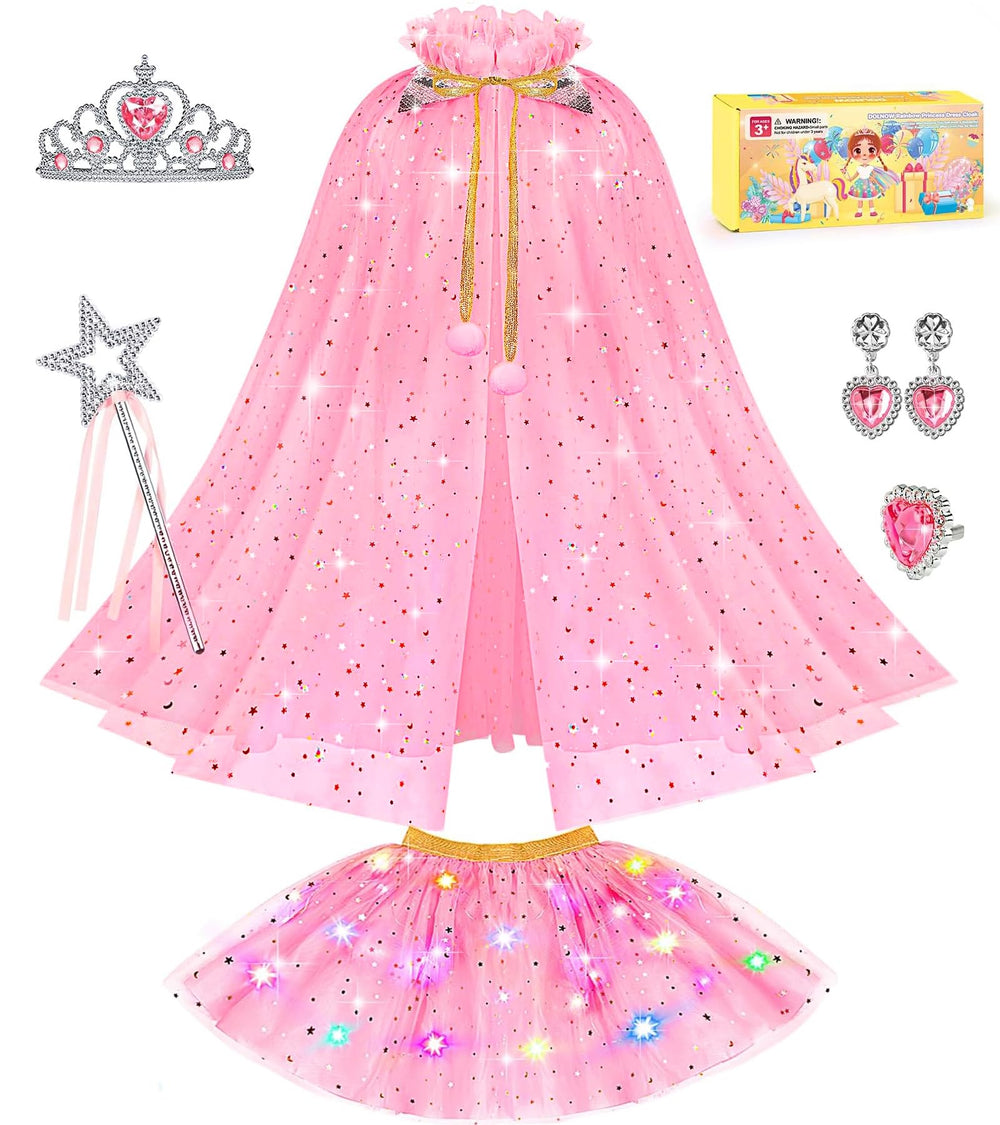 Dolnow light-up princess tutu skirt with rainbow lights for magical twirls