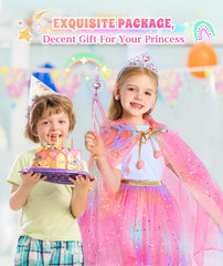 DOLNOW princess crown and wand set completes a fairy tale dress-up moment.