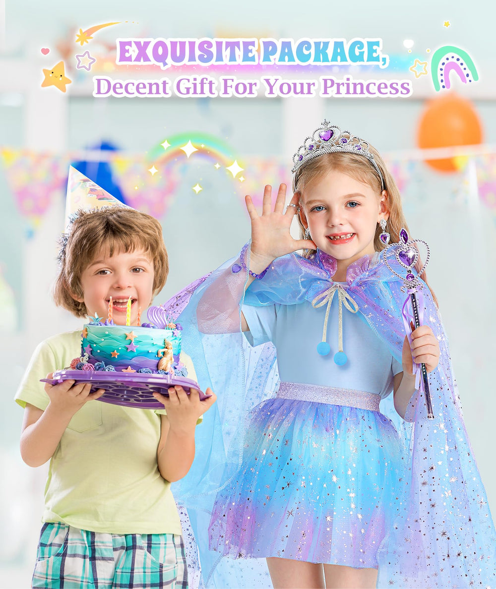 DOLNOW princess crown and wand set boosts imagination during dress-up.