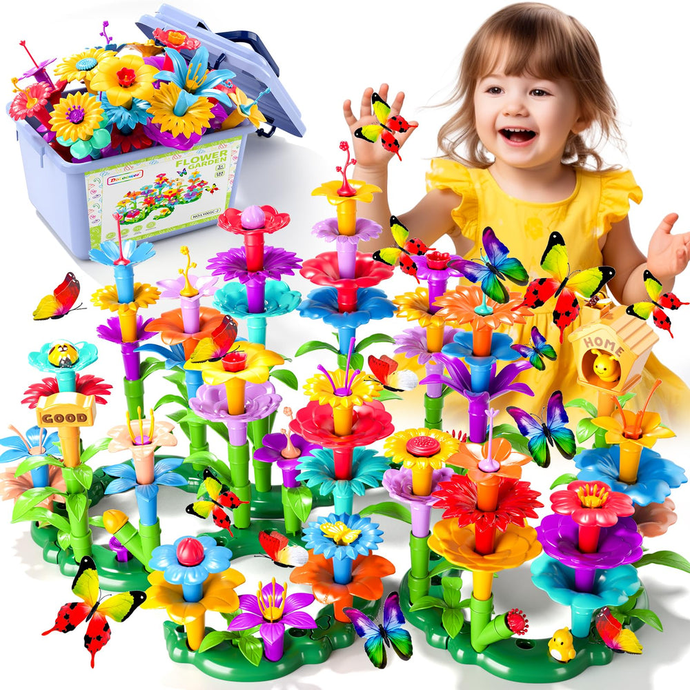 Doloowee 184Pcs flower garden parts for creative play