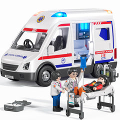 Doloowee ambulance toy truck with lights and sounds for engaging pretend play