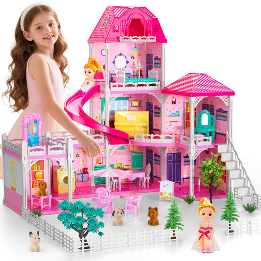 Doloowee dollhouse with seven themed rooms ready for imaginative play.