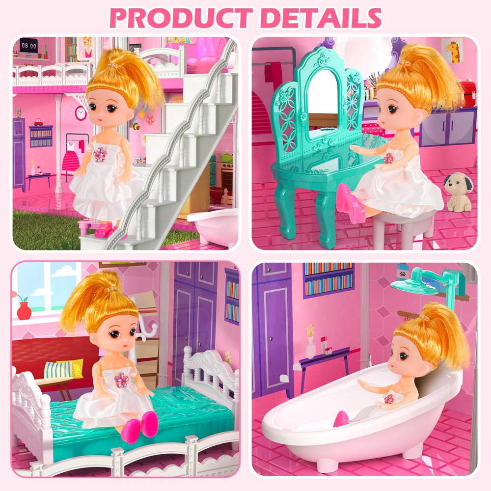 Doloowee dollhouse slide accessory for quick, fun transitions between levels.