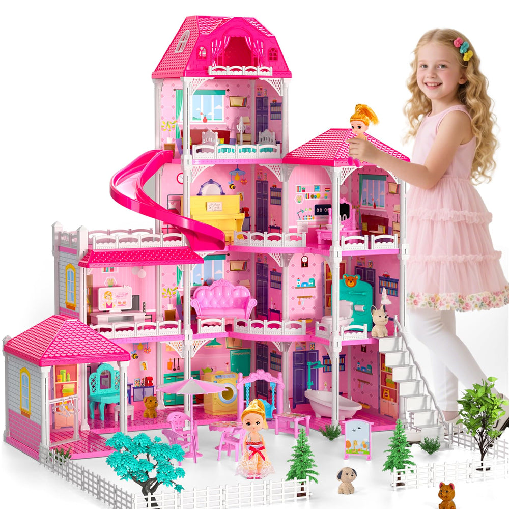 Doloowee dolls house 4-level villa entrance for imaginative play
